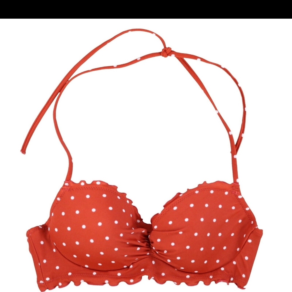 Red Polka Dot Bikini Top